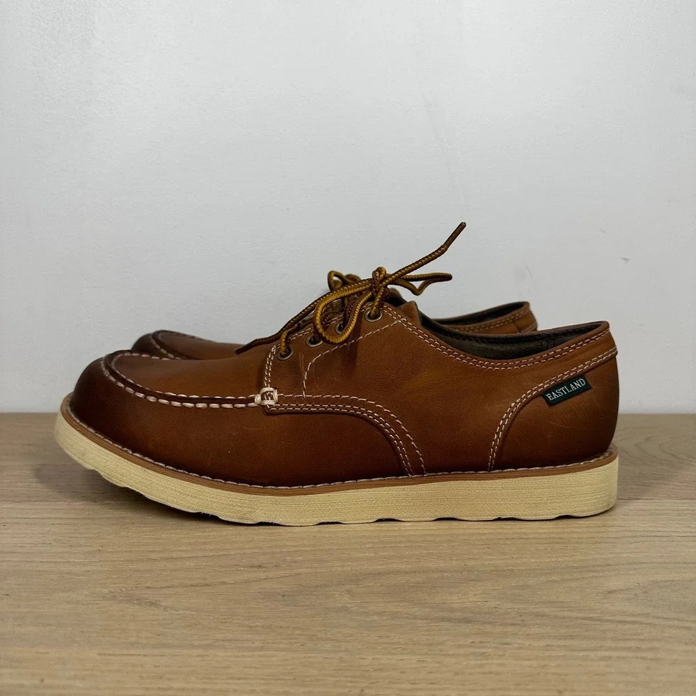 Eastland Lumber Down Boat Shoes Men 10D Brown Leather Moc Toe Heritage Preppy